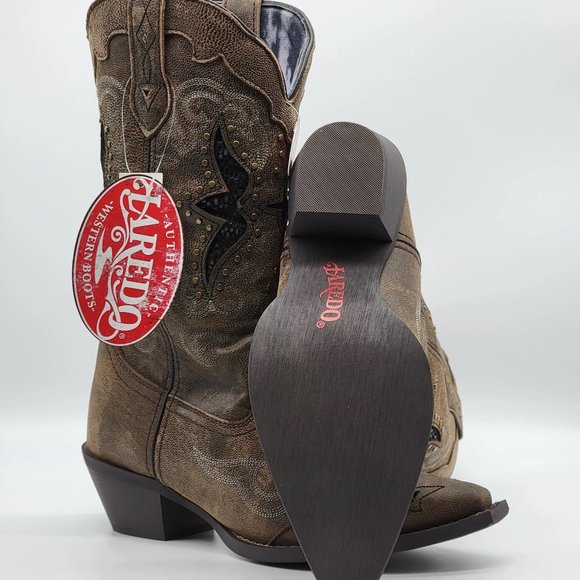 Laredo Lucretia Studded Snip Toe Western Boots - Picture 2 of 12